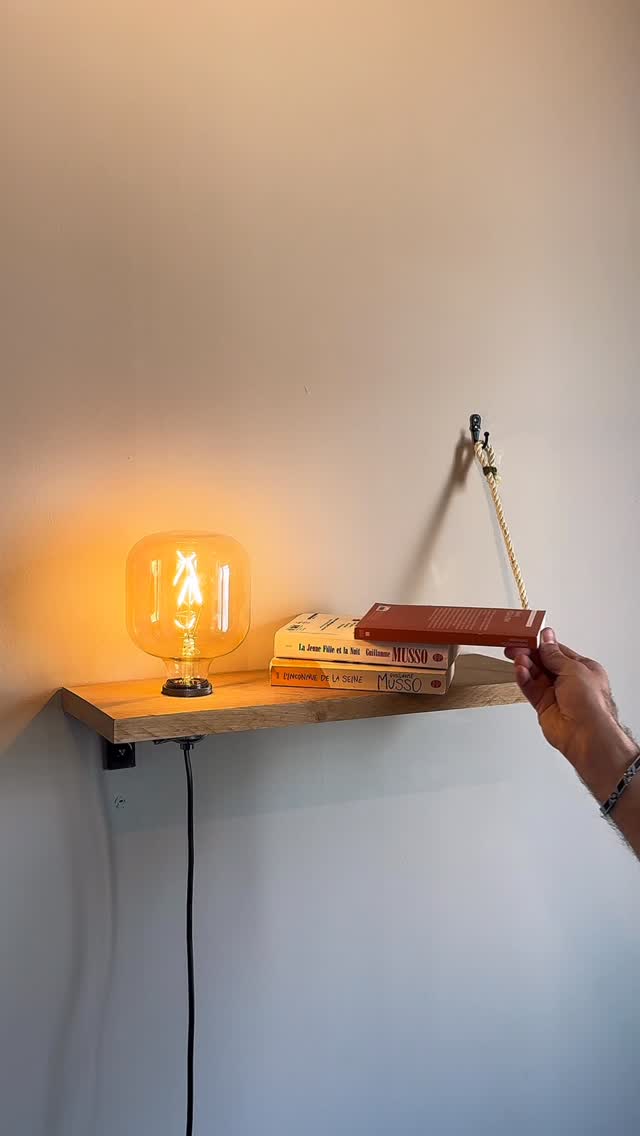 Floating Timber Wall Shelf with Integrated Ambient Light