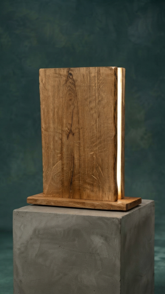 Vertical Slab Diffuser Light - Wooden table light